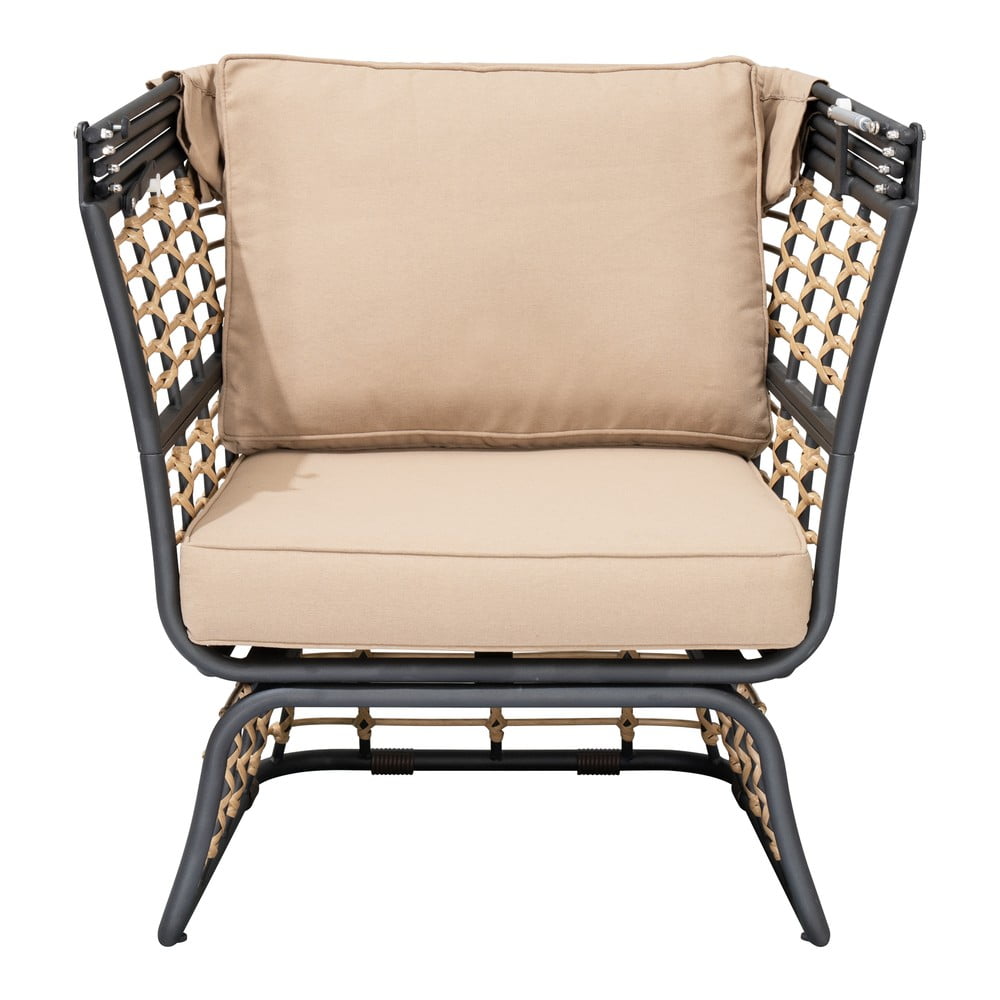 Beżowy metalowy fotel ogrodowy Paros – Garden Pleasure