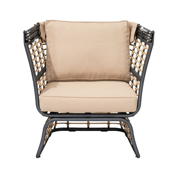 Beżowy metalowy fotel ogrodowy Paros – Garden Pleasure