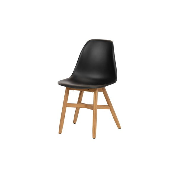 Czarne drewniano-plastikowe krzesło ogrodowe Lotus – Exotan