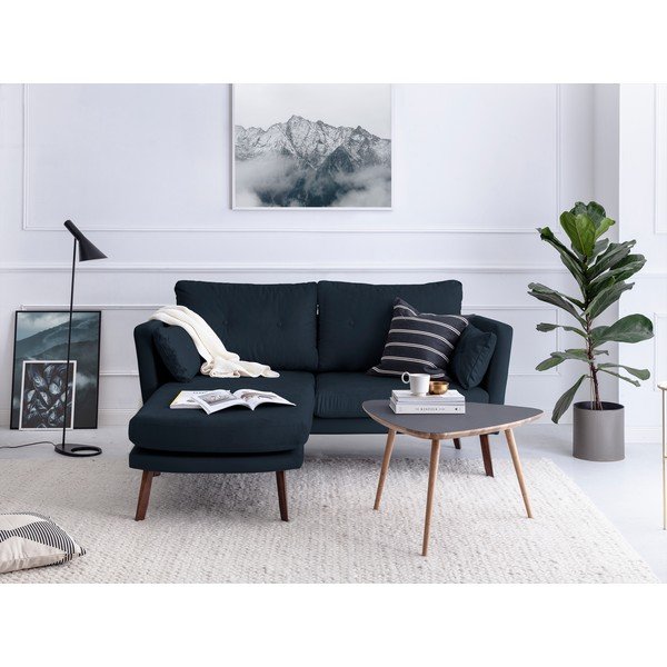 Ciemnoniebieska sofa 3-osobowa Mazzini Sofas Elena, z szezlongiem po lewej stronie-image-1