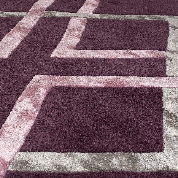 Fioletowy dywan z wiskozy Flair Rugs Trellis, 160x230 cm-image-2
