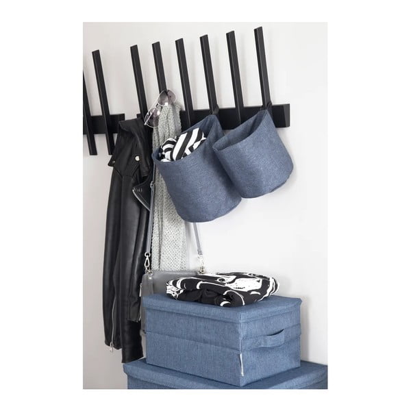 Czarny tekstylny pojemnik z pokrywką 35x26x19 cm Soft Storage – Bigso-image-2