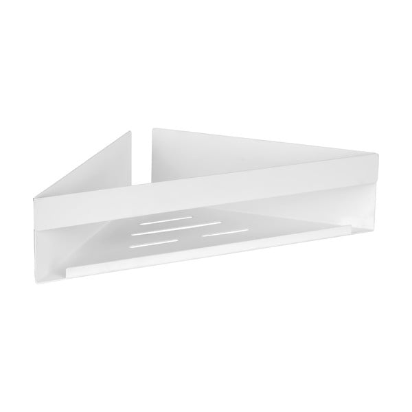 Narożna półka łazienkowa z mocowaniem Turbo-loc ze stali nierdzewnej w matowym białym kolorze bez wiercenia Genova – Wenko-image-2