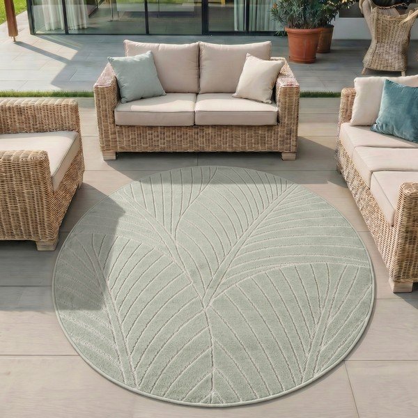 Zielony okrągły dywan odpowiedni na zewnątrz ø 120 cm Nova 1203 – Ayyildiz Carpets-image-1