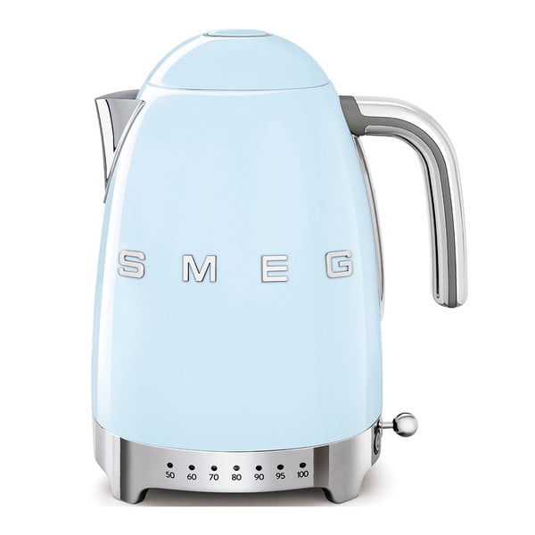 Jasnoniebieski czajnik elektryczny ze stali nierdzewnej 1,7 l Retro Style – SMEG