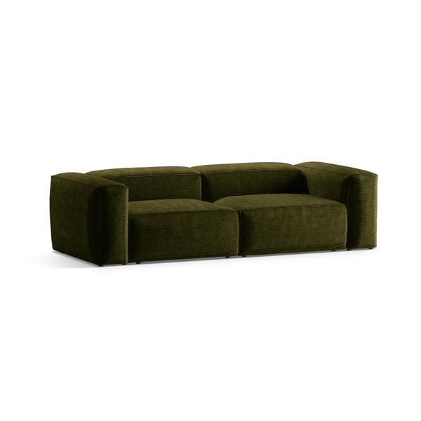 Zielona sztruksowa sofa 264 cm Bergamo – Cosmopolitan Design-image-2