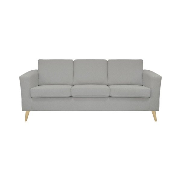 Jasnoszara sofa 3-osobowa z naturalnymi nogami Helga Interiors Alex
