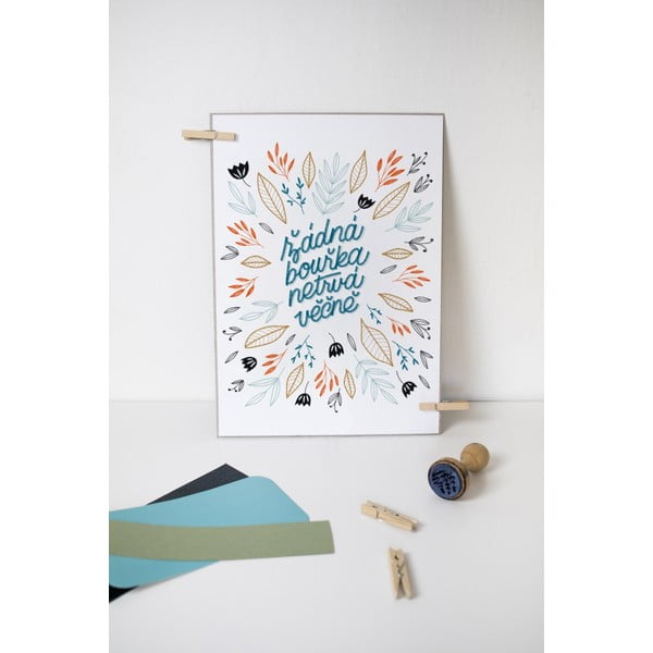 Kartka z nadrukiem Žádná bouřka netrvá věčně Printintin, format A4-image-1