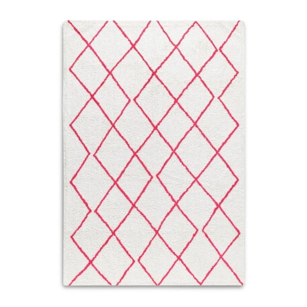Czerwono-biały dywan z bawełny HF Living Morocco, 140x200 cm