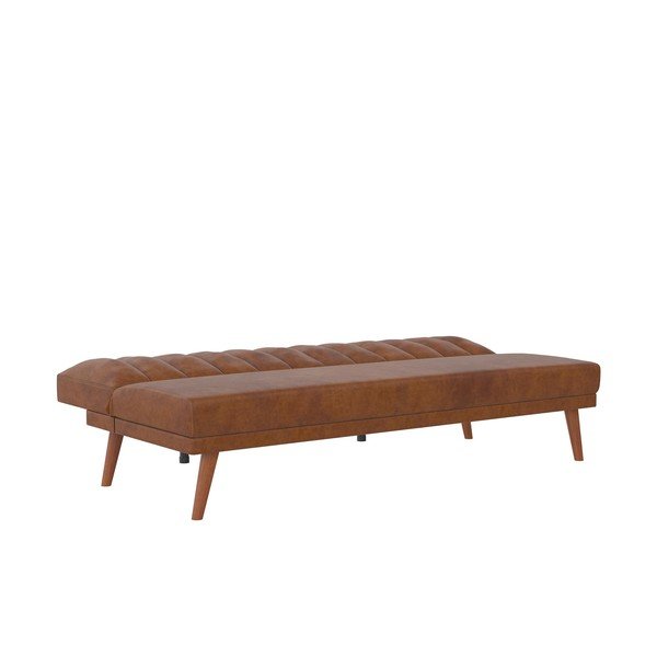 Pomarańczowa rozkładana sofa z imitacji skóry 173 cm Brittany – Novogratz-image-3