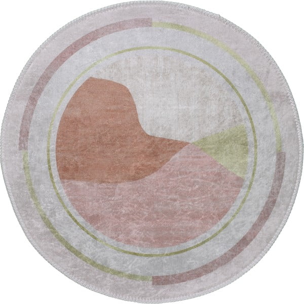Pomarańczowo-kremowy okrągły dywan odpowiedni do prania ø 80 cm Yuvarlak – Vitaus