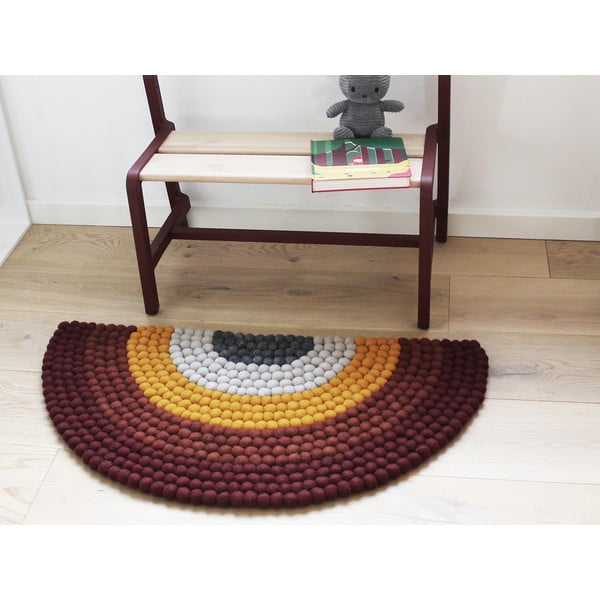 Dziecięcy wełniany dywan kulkowy Wooldot Ball Rugs Rainbow Red-image-2