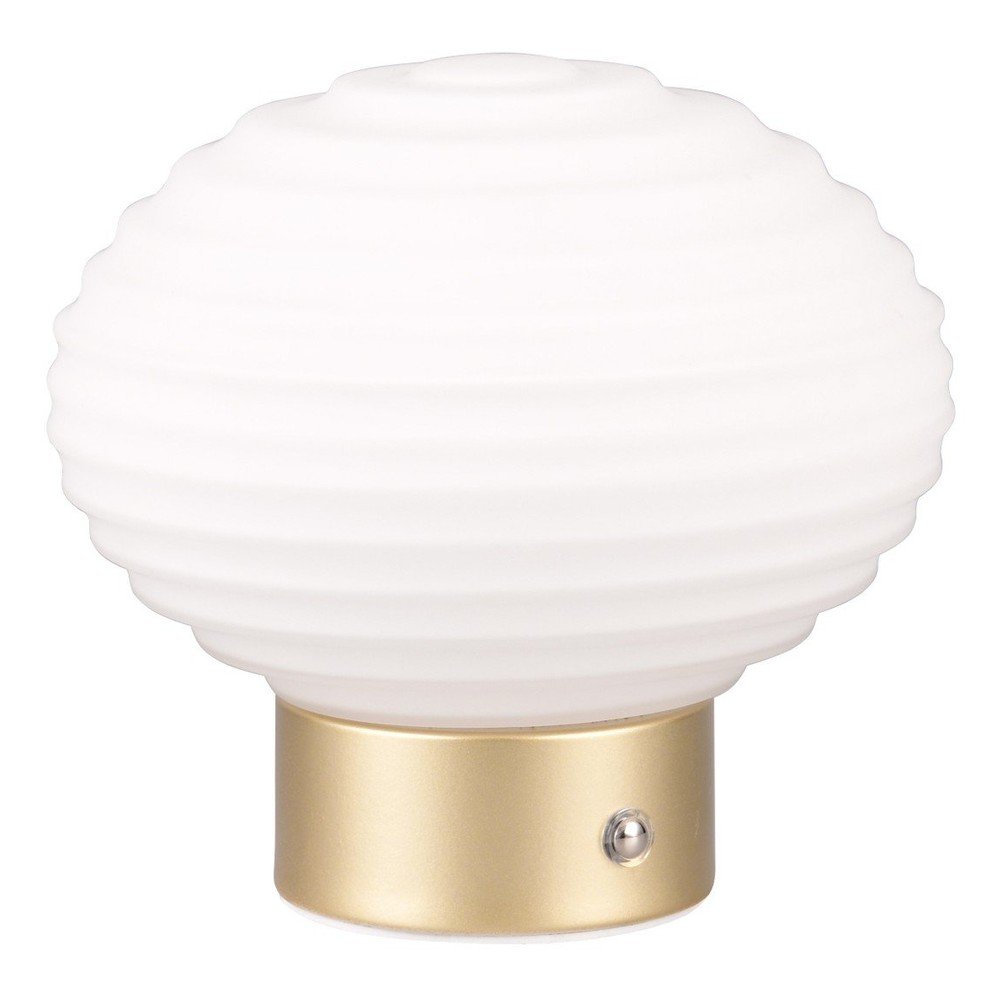 Lampa stołowa LED w biało-złotym kolorze ze ściemniaczem i szklanym kloszem (wys. 14,5 cm) Earl – Reality