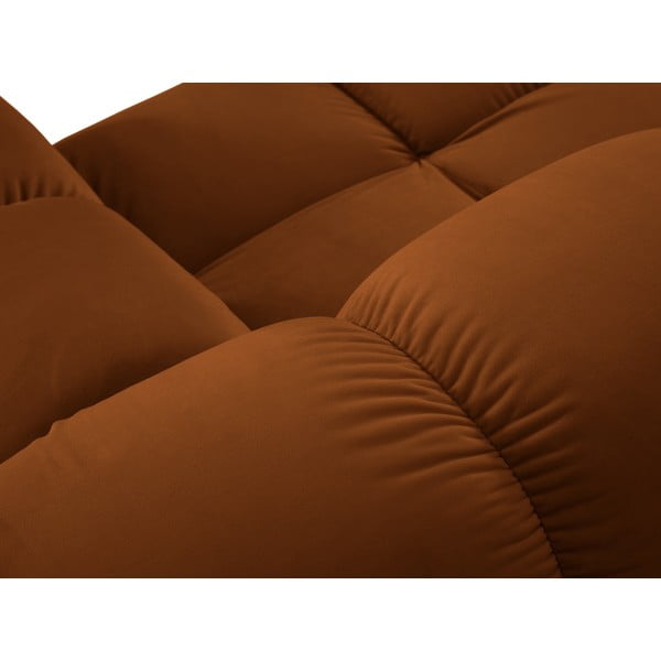 Pomarańczowa aksamitna sofa 188 cm Bellis – Micadoni Home-image-1