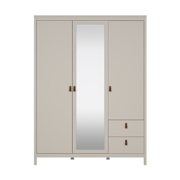 Szarobeżowa szafa z lustrem 150x199x58 cm Madrid – Tvilum