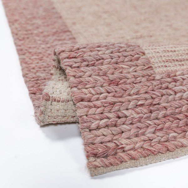 Jasnoróżowy dywan z mieszanki wełny tkany ręcznie 120x170 cm Rue – Flair Rugs-image-4