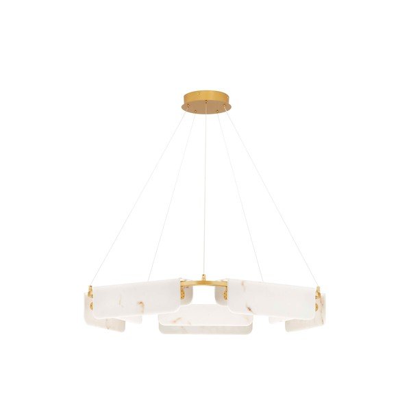 Kremowa/w kolorze mosiądzu lampa wisząca LED w dekorze marmuru ze ściemniaczem ø 93 cm Aider – Nova Luce