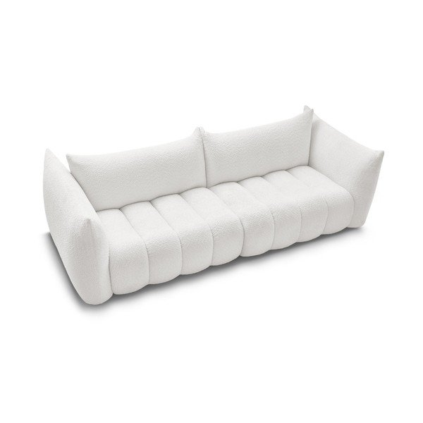 Biała sofa z materiału bouclé 286 cm Azra – Bobochic Paris-image-3