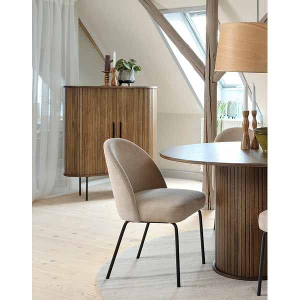 Brązowa szafka w dekorze dębu z drzwiami przesuwnymi 100x118 cm Nola – Unique Furniture-image-1