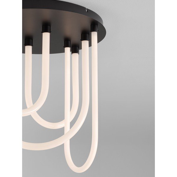 Biała/w kolorze matowej czerni stalowa lampa sufitowa LED ze ściemniaczem z kloszem ze szkła akrylowego Topaz – Nova Luce-image-2