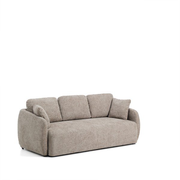 Szarobrązowa rozkładana sofa z tkaniny szenilowej 218 cm Laira – Kave Home-image-2