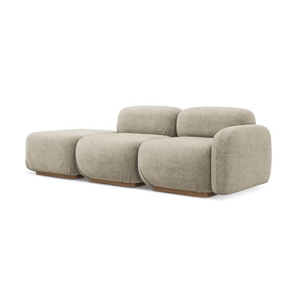 Beżowy szezlong modułowy z materiału bouclé (lewostronny) Ailani – Makamii-image-2