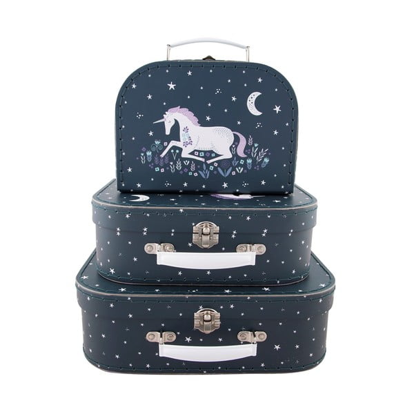 Zestaw 3 dziecięcych kuferków Sass & Belle Starlight Unicorn