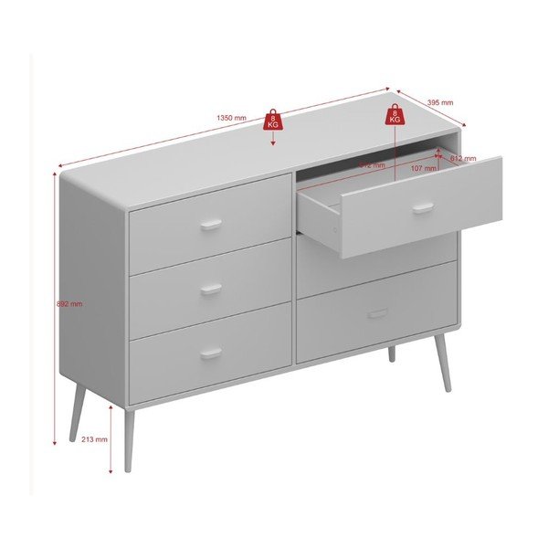 Czarna niska komoda 135x89 cm Mino – Tvilum-image-3