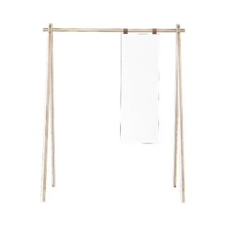 Wieszak z drewna sosnowego z lustrem Karup Design Hongi Natural