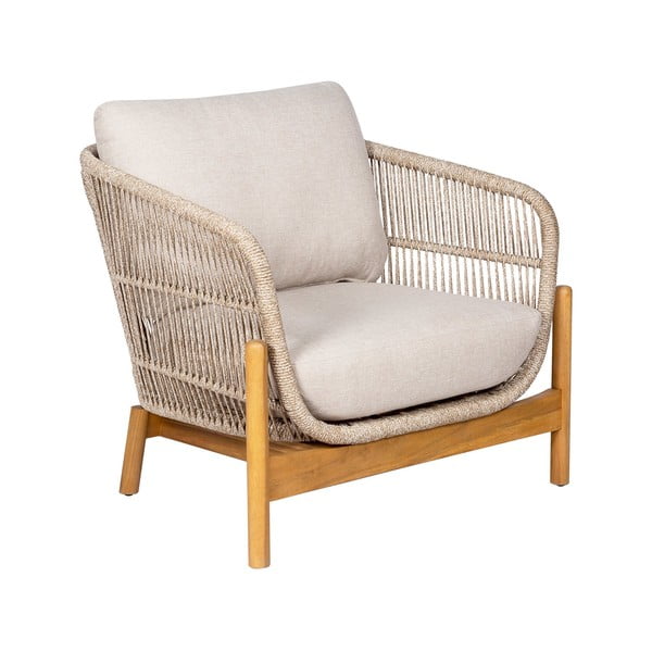 Kremowo-naturalny zestaw mebli ogrodowych z litego drewna akacjowego dla 4 osób Terracina – House Nordic-image-2