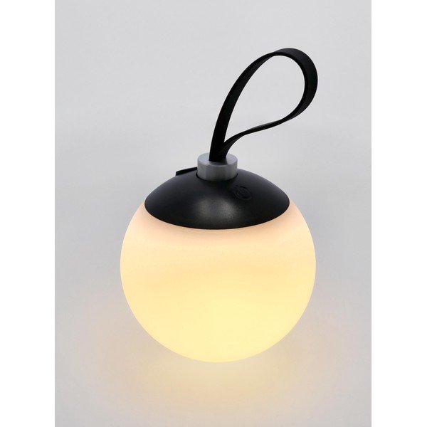 Czarna aluminiowa lampa stołowa LED ze ściemniaczem z plastikowym kloszem (wysokość 40,5 cm) Balmony – Bizzotto-image-2