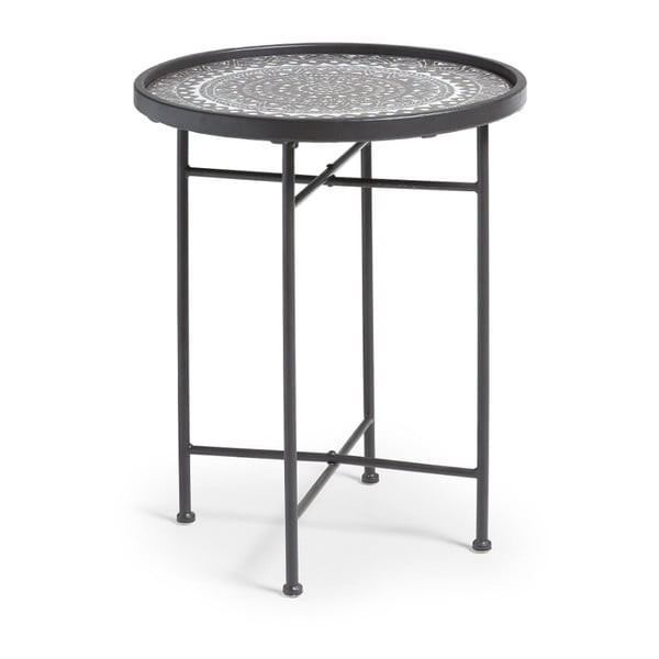Czarny stolik metalowy La Forma Adri, ⌀ 45 cm