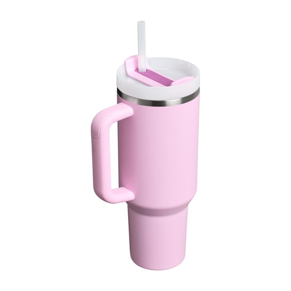Różowy termos ze słomką ze stali nierdzewnej 1,18 l Quencher H2.0 FlowState Tumbler Cherry Blossom – Stanley-image-3