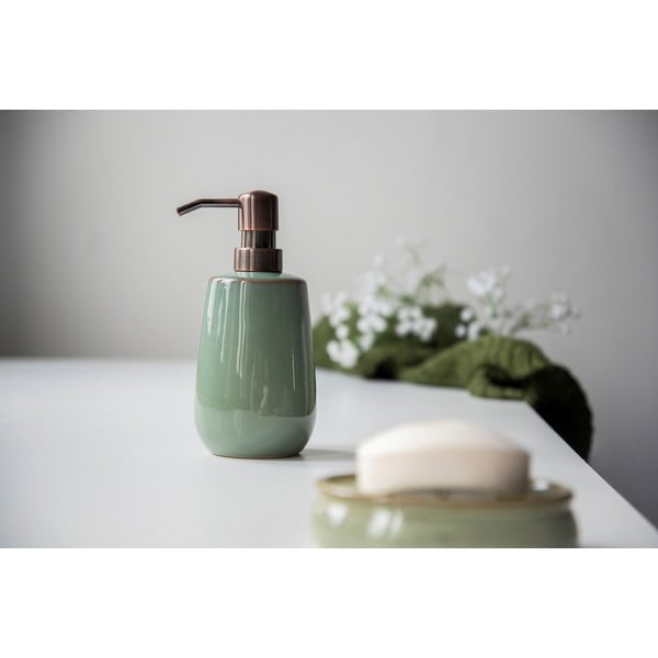 Zielony ceramiczny dozownik do mydła Wenko Sirmione-image-2