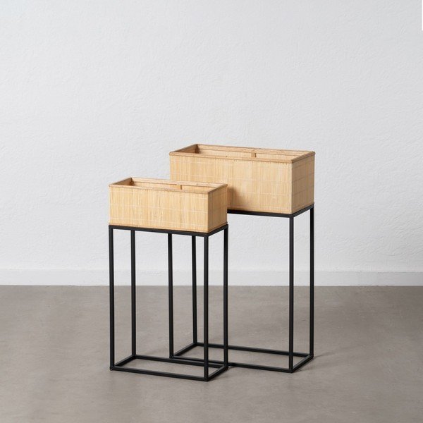 Rattanowe kwietniki 2 szt. (wysokość 80 cm) – Ixia-image-2