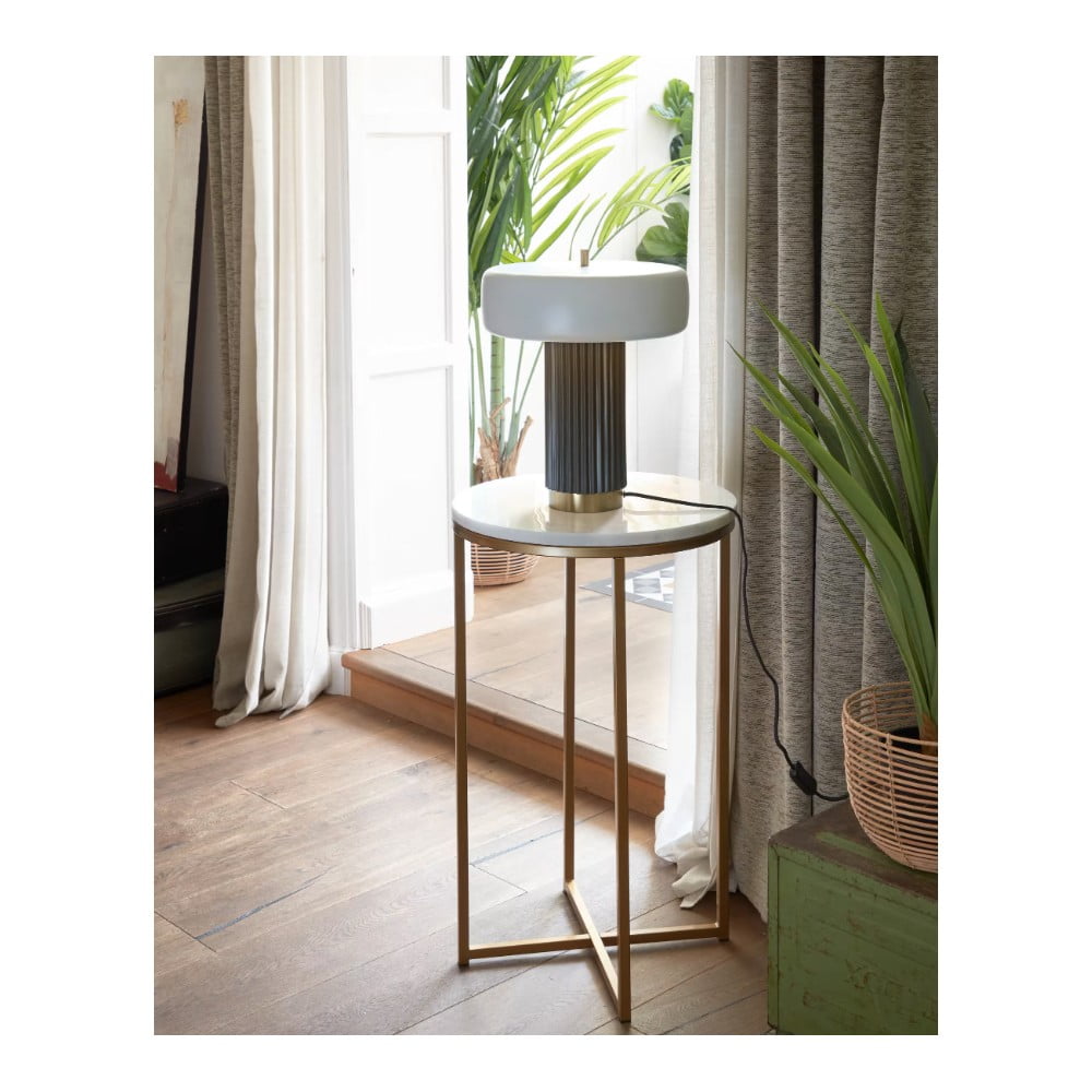 Biało-zielona lampa stołowa z metalowym kloszem (wys. 37,5 cm) Serenella – Kave Home (zdjęcie 6)