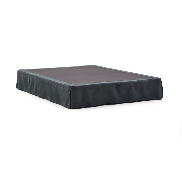 Antracytowe tapicerowane łóżko dwuosobowe 150x190 cm Jaira – Kave Home