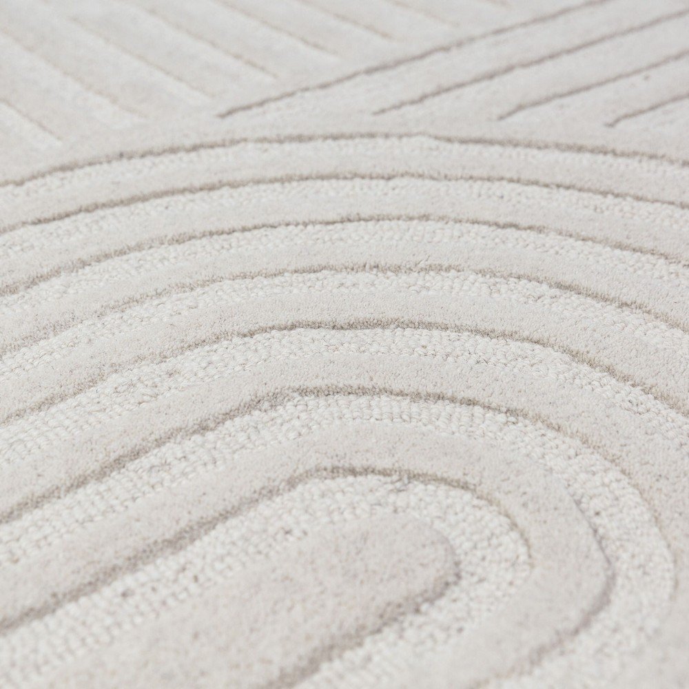 Wełniany okrągły dywan tkany ręcznie w kolorze kości słoniowej ø 160 cm Zen Garden – Flair Rugs (zdjęcie 3)