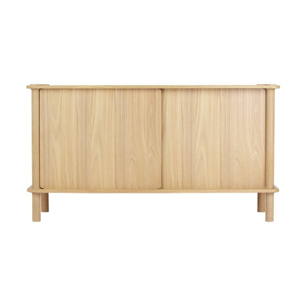 Komoda z litego drewna dębowego z drzwiami przesuwnymi w naturalnym kolorze 135x73,5x48 cm Italic – UMAGE