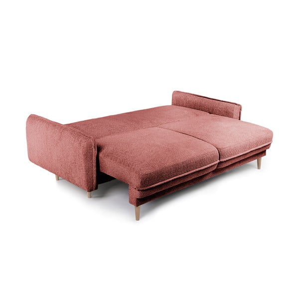 Czerwona rozkładana sofa z materiału bouclé 215 cm Patti – Bonami Selection-image-4