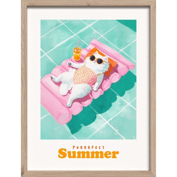 Obraz drukowany z ramą w zestawie 30x40 cm Purrrfect – Styler