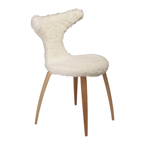 Białe krzesło ze skórzanym siedziskiem DAN-FORM Denmark Dolphine