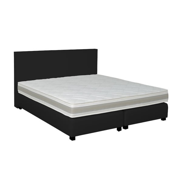 Czarne łóżko kontynentalne Revor Deco, 140x200 cm
