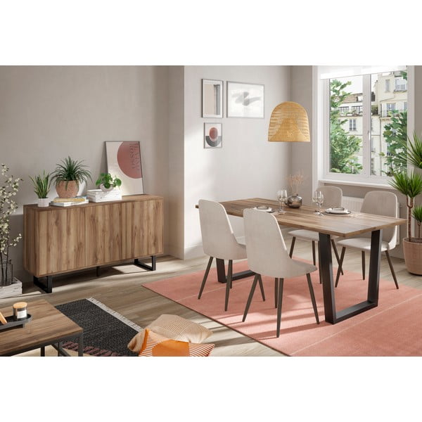 Niska komoda w dekorze orzecha 140x80 cm Laila – Marckeric-image-1