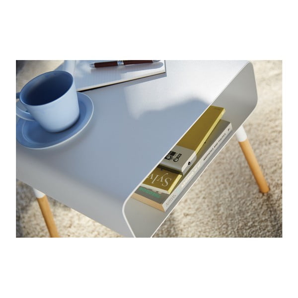 Biały stolik YAMAZAKI Plain, wys. 35 cm-image-2