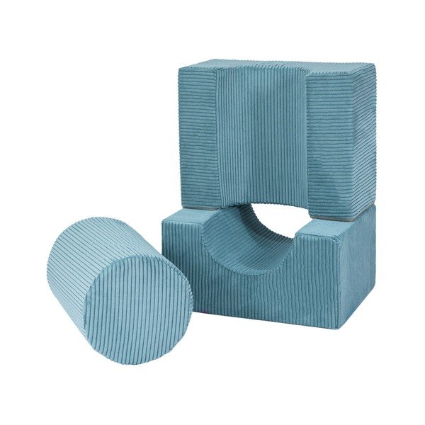 Turkusowy sztruksowy piankowy plac zabaw 3 szt. wysokość 30 cm 83x45 cm – Meowbaby-image-2