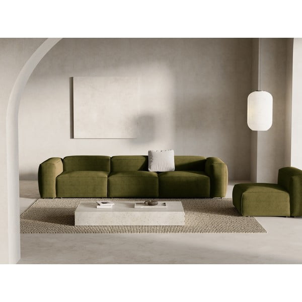 Zielona sztruksowa sofa 364 cm Bergamo – Cosmopolitan Design-image-1