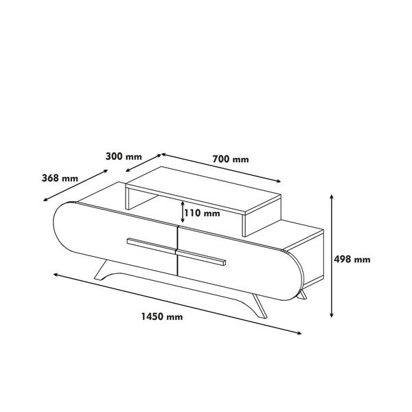 Biała szafka pod TV z detalami z dekorem drewna orzechowego-image-3