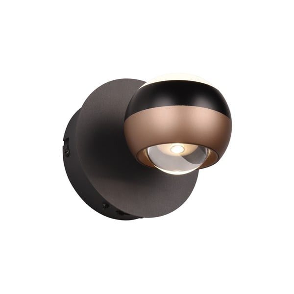 Kinkiet LED w czarno-miedzianym kolorze ø 10 cm Orbit – Trio Select