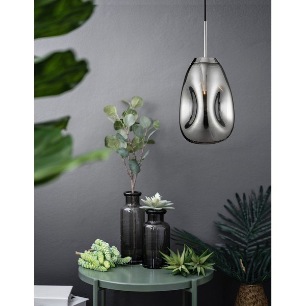 Szklana lampa wisząca w kolorze srebra z połyskiem ø 22 cm Lava – Nova Luce-image-1